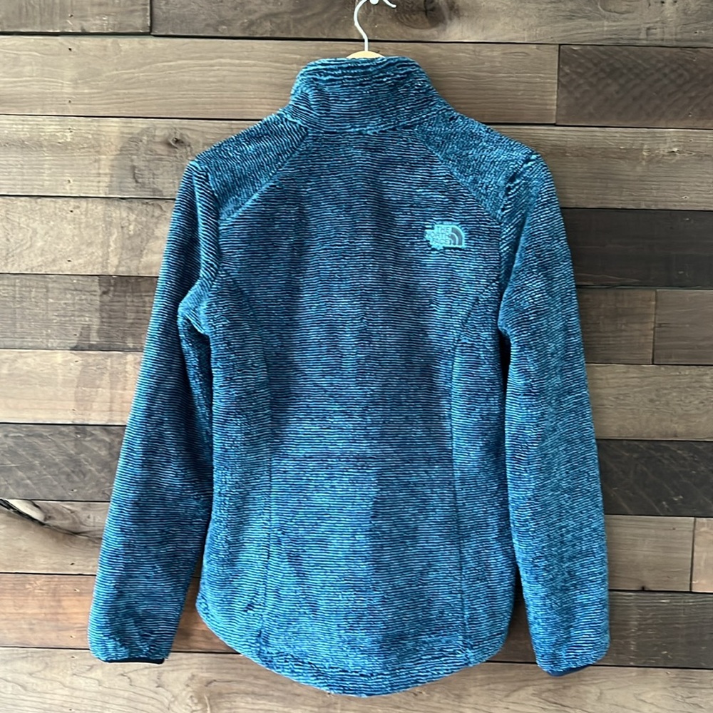 The North Face Women's Osito 2 Fleece Jacket Blue Black Stripe Zip-Up - Picture 5 of 10